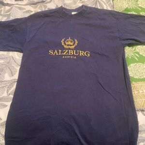 90s Navy Blue Salzburg Austria Souvenir T-Shirt
